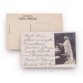 Regina Elisabeta a României, fotografie tip carte poștală cu amplă însemnare olografă, 1907 