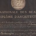 George Matei Cantacuzino, diplomă de arhitect, Ecole Nationale des Beaux-Arts, 1929