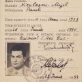 Paul Niculescu-Mizil, carnet de membru P.M.R. + fișa de control a carnetului de partid, 1954