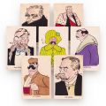 Oameni politici din România, 7 cărți poștale caricaturale, ilustrator Iosif Iser