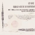 Diplomă de confirmare a statutului de boier de neam, cu semnătura domnitorului Gheorghe Bibescu, 1845