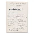 Serate muzicale, patru file cu semnăturile reginei Maria și ale participanților, 1932-1936