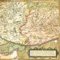 Harta principalelor locuri din Regatul Ungariei și Transilvania, gravură în cupru colorată manual, Ioan Sambucus și Abraham Ortelius, 1579
