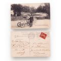 Traian Vuia și aeroplanul său, fotografie tip carte poștală, cca. 1906-1907