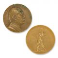 Omagiu lui Alexandru Marghiloman la 70 ani, medalie din bronz, gravor A. Weinberger, 1924