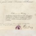 Victor Popp, diplomă de absolvent al Facultății de Medicină în Cluj, 1908