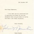 Yehudi Menuhin, scrisoare către George Magherescu, 1985
