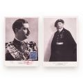 Regele Carol al II-lea și Marele Voievod de Alba-Iulia, Mihai, două cărți poștale fotografice