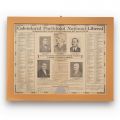 Membrii Partidului Național Liberal, calendar, 1938 + filă din publicația „Vulturul”, 1908
