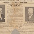 Membrii Partidului Național Liberal, calendar, 1938 + filă din publicația „Vulturul”, 1908