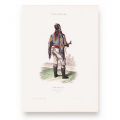 Dorobanț din Romanați, litografie colorată manual, gravor L. Guerdet, cca. 1840