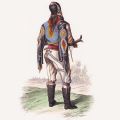 Dorobanț din Romanați, litografie colorată manual, gravor L. Guerdet, cca. 1840