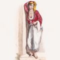 Femeie grecoaică la Varna + Țăran bulgar din Varna, două litografii colorate manual, cca. 1840