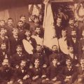 Societatea Junimea Comercială din Galați, fotografie de mari dimensiuni, atelier Emil Carrez cca. 1900
