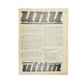 Publicația „UNU”, două numere, anul II, nr. 9 și anul V, nr. 50
