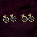 Set de butoni din aur 18K cu cifrul regelui Carol al II-lea