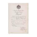 Opt brevete acordate arhitectului Victor Ștefănescu, 1906-1922, cu semnătura regelui Carol I