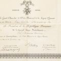 Gen. maior Constantin Budișteanu, brevetul ordinului „Legiunea de Onoare” în grad de Comandor, 1886