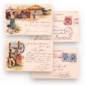 Mediul rural și locuitorii lui, șapte cărți poștale ilustrate din seria „Salutări din România”