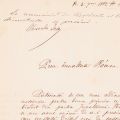 Scrisoare adresată principelui Alexandru Ioan Cuza, 3 septembrie 1862, cu însemnarea și semnătura olografă a principelui