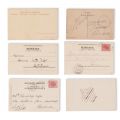 T. Maiorescu, Al. Vlahuță, V. Alecsandri, B. P. Hasdeu, 5 fotografii tip carte poștală