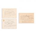 Două invitații la serbările semicentenarului Castelului Peleș, 1933 + invitație la primirea de la Palatul Regal din București, 1921