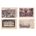 Corul Asociației „Îndrumarea”, ceremonie la monumentul de la Preszaka și alte adunări, patru fotografii tip carte poștală, perioada 1900-1906