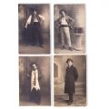 Actorul Constantin Tănase interpretând diverse roluri, patru fotografii tip carte poștală - foarte rare