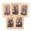Comicul I. Dimitrescu, cinci fotografii tip carte poștală -  foarte rare