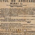 Actul de abdicare al regelui Mihai I, afiș, 1947
