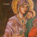 Icoană împărătească Născătoarea de Dumnezeu Hodighitria, tempera pe lemn, sec. XX