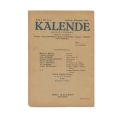 Publicația „Kalende”, Anul I, Nr. 1, 2, 3-4, 1928-1929