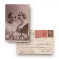 Colecție de 4 fotografii tip carte poștală cu mesaje de Anul Nou, înfățișând familia regală a României, 1920-1921