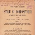 I. Manliu, Curs practic și gradat de stil și compoziții pentru clasele I-IV, două volume colligate, 1887, cu dedicație pentru M. Studza
