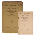 N. Iorga, Cinq conférences sur le sud-est de l'Europe, 1924, cu dedicație 