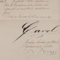 Document de grațiere cu semnătura olografă a domnitorul Carol I, 1869