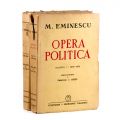 M. Eminescu, Opera politică, două volume, 1941, cu dedicația lui I. Crețu pentru N. Bagdasar