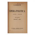 M. Eminescu, Opera politică, două volume, 1941, cu dedicația lui I. Crețu pentru N. Bagdasar