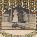 Regina Maria la spitalul de campanie de la Coțofenești, fotografie de epocă încadrată de o pictură de Gh. Chirovici, 1917