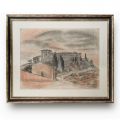 G. M. Cantacuzino, Mănăstire toscană, pastel pe carton
