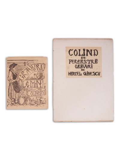 Marcel Olinescu, două albume de gravură, cu dedicație 
