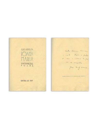 Geo Bogza, Ioana Maria. Șaptesprezece poeme, 1937, exemplar numerotat, cu dedicație olografă