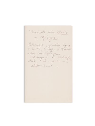 Mircea Eliade, Deosebirile dintre gândire și înțelegere, filă manuscris 