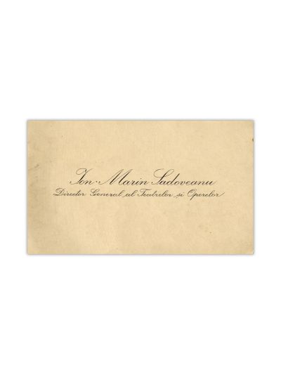 Ion Marin Sadoveanu, carte de vizită