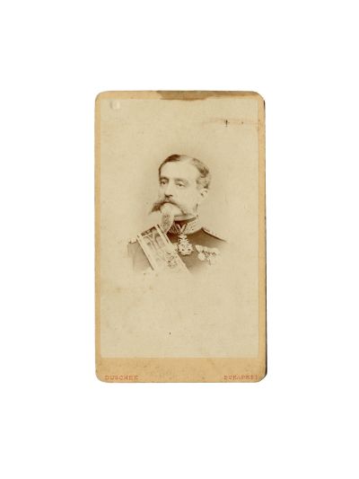 Generalul Ioan Em. Florescu, fotografie tip carte-de-visite,  atelier Franz Duschek