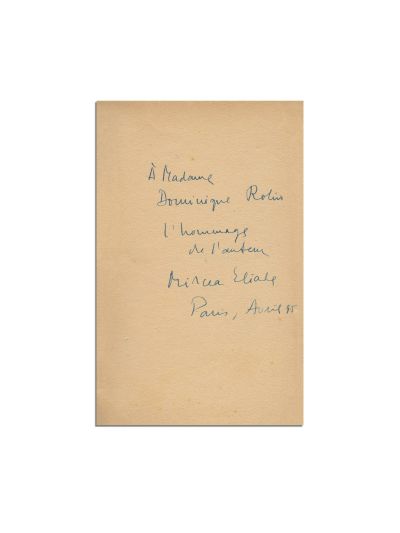 Mircea Eliade, La Nuit bengali, 1950, cu dedicație pentru Dominique Rolin