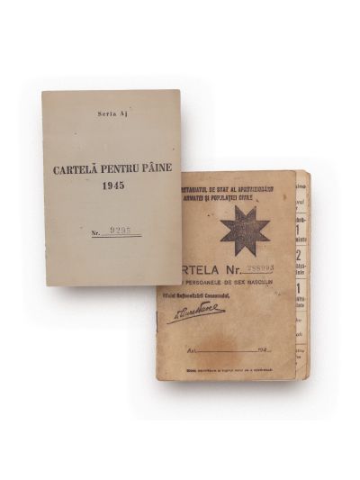 Cartelă pentru pâine, 1945 + cartelă pentru persoanele de sex masculin, 1943