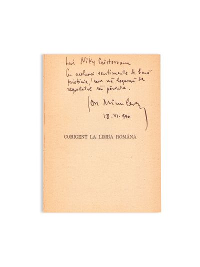 Ion Minulescu, Corigent la limba română, cu dedicație pentru Nicolae Cristoveanu