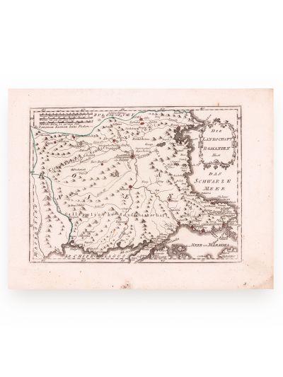 Harta teritoriului Rumelie Orientale, gravură colorată manual, gravor Franz J. J. Reilly, cca. 1790