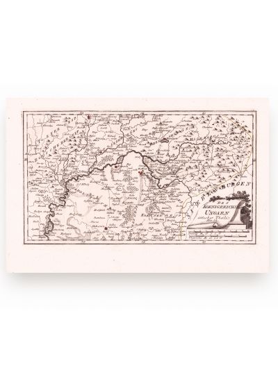 Harta regiunii de Est a Regatului Ungariei, gravură în cupru colorată manual, gravor Franz Johann Joseph Reilly, 1790